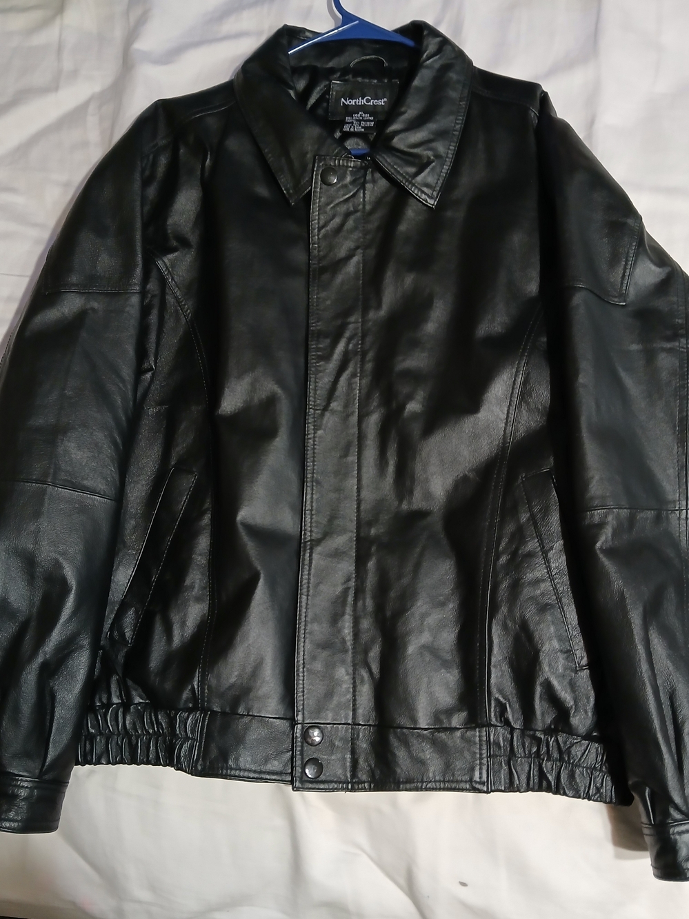Northcrest Black Men's Leather Bomber Jacket